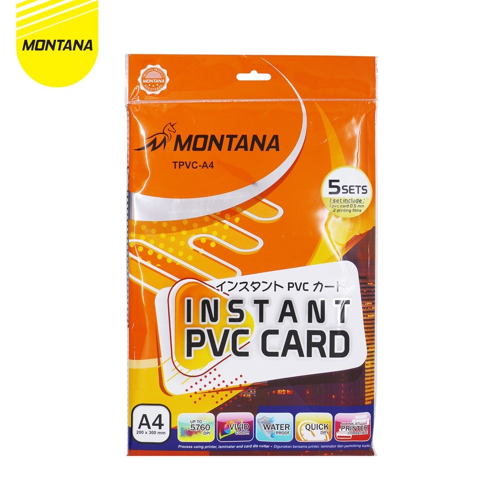 

Montana Instan PVC Card / Kertas PVC Bahan ID Card / Ukuran A4
