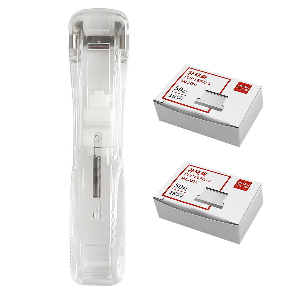 

Seamless Staple Tape Dispenser Binding Machine Document Clamp Office Stapler Accessories Clip Plastic Portable