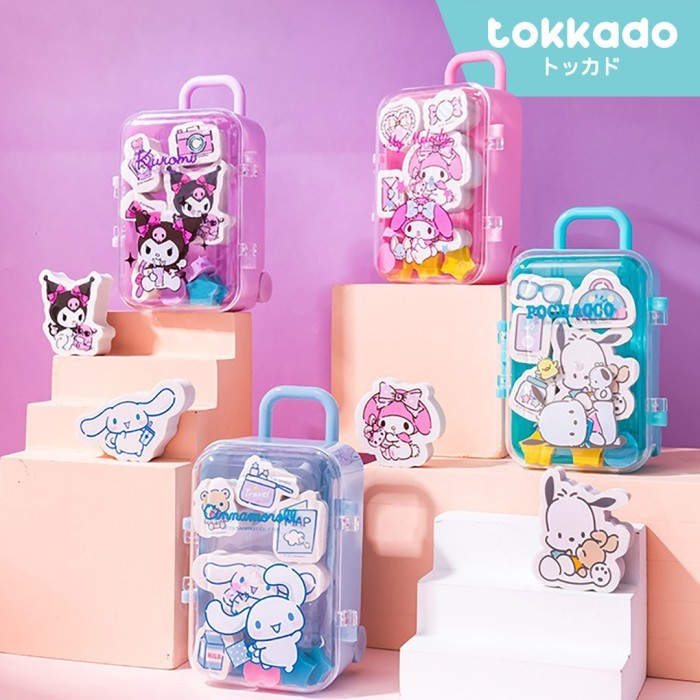 

TOKKADO Sanrio Kuppo Penghapus Pensil Eraser Storage Luggage Tas Koper Anak Sekolah Karakter Lucu