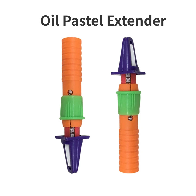 

Plastic Oil Pastel Extender Crayon Pencil Holder Cap Art Writing Lengthen Tool Pen Stand Pocket Clip Painting School Supplies