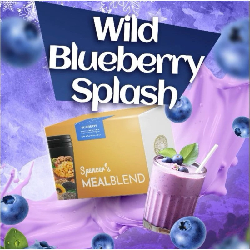 

[BLUEBERRY 15 SACHET] Spencer's MealBlend - Wild Blueberry Splash - Multigrain Slimming Drink - Pengganti Makanan Sehat