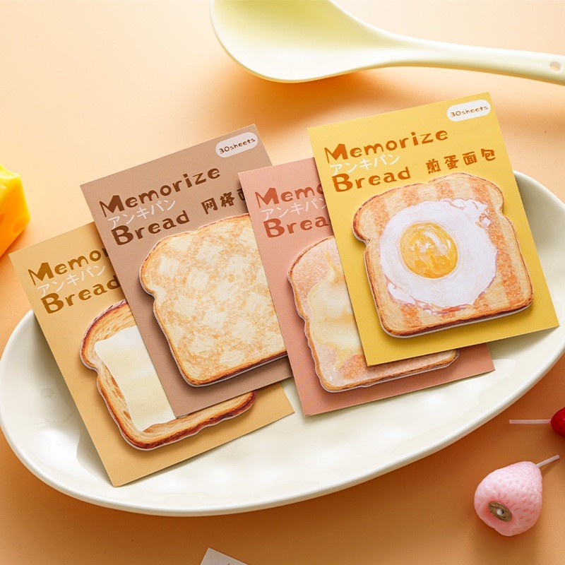 

SS - (30 Lembar) Sticky Notes Bread Aesthetic Post-it Motif Roti Memo Sekolah Kantor SN8012