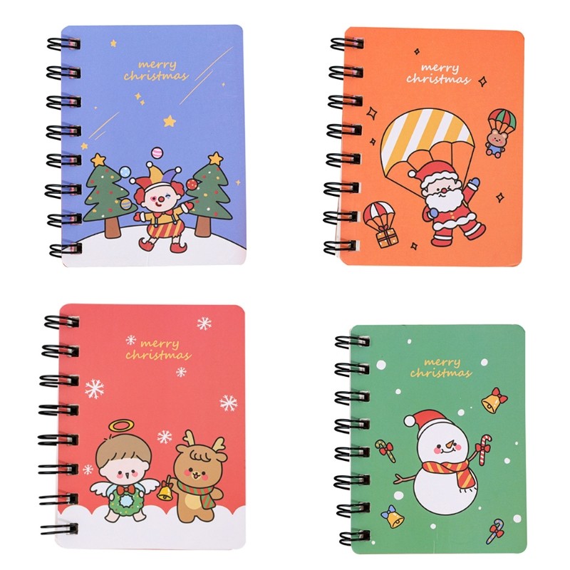 

Mini Christmas Series Coil Notepad Cute Small Book School Supplies Kid Gift Portable Notebook Memo Stationery Student