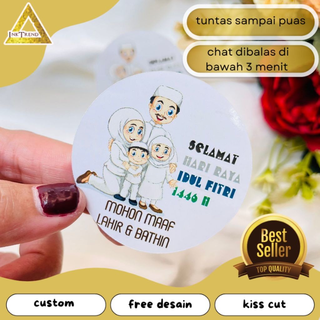 

INKA 5-8 Sticker Bulat Label Ramadhan Stiker Toples Cookies Selamat Idul Fitri Lebaran Eid