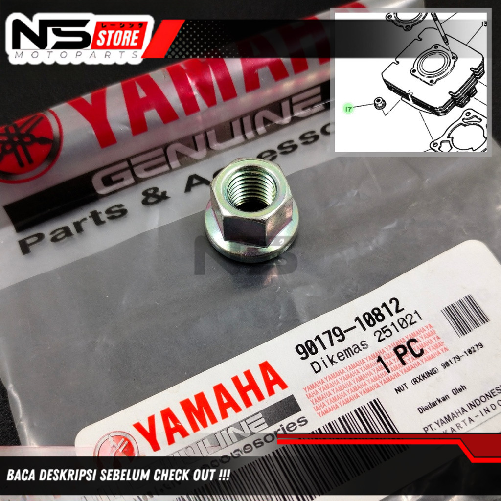 Mur blok krengkes rx king rxk rxking Original yamaha 90179-10812 - Mur 14 block cylinder