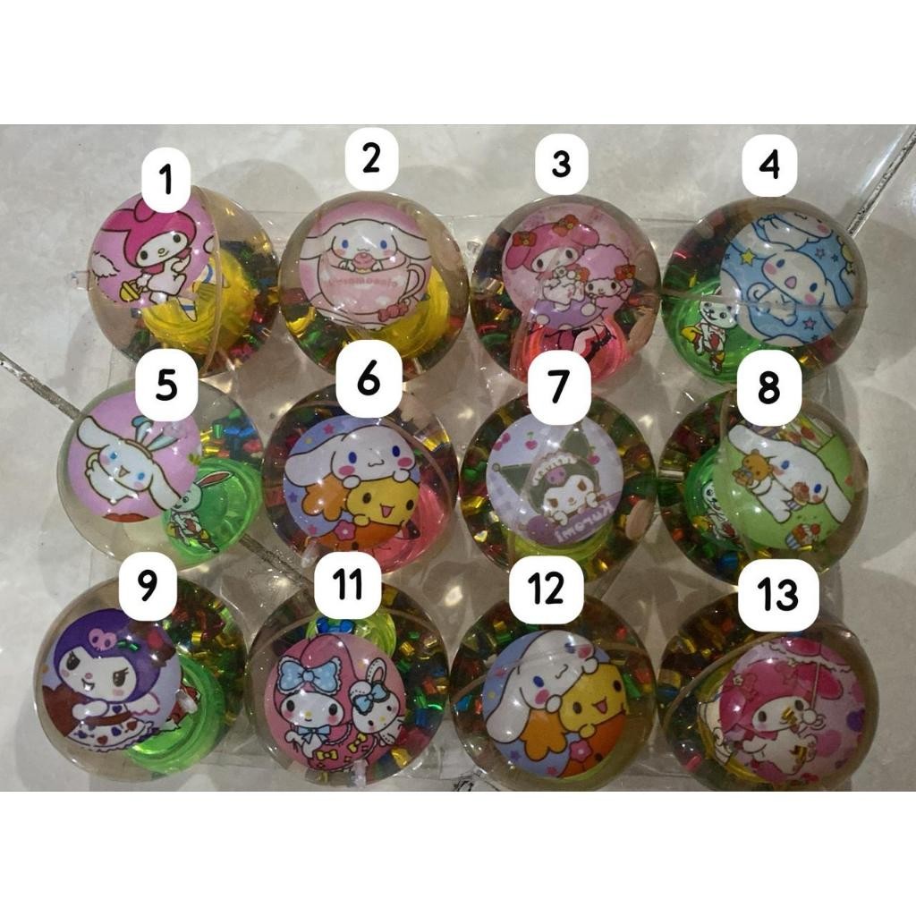 MAINAN BOLA BEKEL SANRIO LED FLASH BESAR ANAK BALL LAMP 65MM MAINAN ANAK BOLA