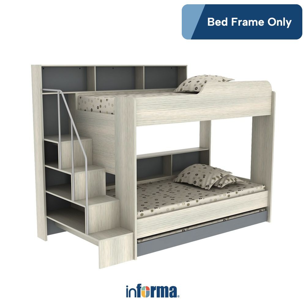 Informa 100x200 cm Pascal Triple Bunkbed Anak Tempat Tidur Tingkat 2 Susun Perlengkapan Tidur Bedroo