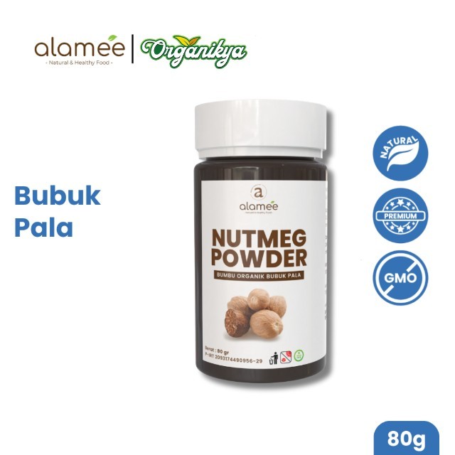 

ALAMEE Bumbu Dapur Pala Bubuk Nutmeg Powder Rempah Murni Asli Tanpa Campuran Organik 80g organikya