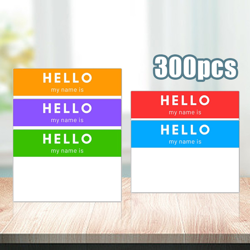 

1 Roll 300 Stiker Label Nama - Warna-Warni Serbaguna untuk Anak-anak / Hello My Name Is Graffiti Sticker Tag Dinding Meja