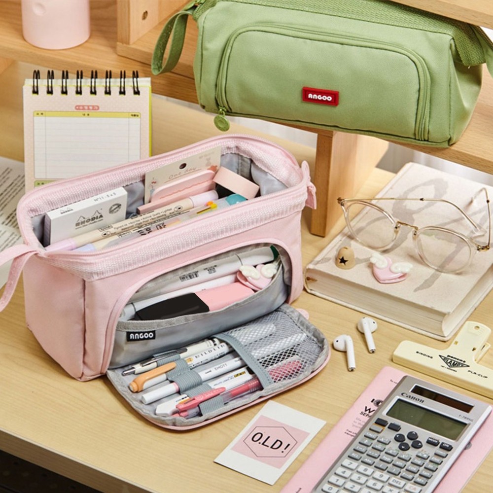

【Dotding】Kotak Pensil Angoo Kapasitas Super Besar Kotak Pensil Korea Kawaii Tas Penyimpanan Alat Tulis Estetika untuk Meja Kantor Perlengkapan Sekolah Anak Perempuan Q050