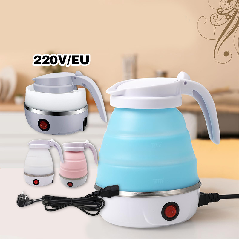 0,6L Teko Lipat Listrik Portable Mini Teko Lipat Elektrik Bepergian 220V 50Hz 132mm