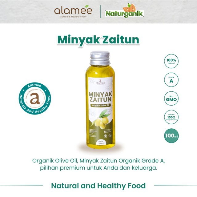 

ALAMEE Minyak Zaitun Asli Untuk Diminum Olive Oil Extra Virgin Organik Murni Masak EVOO 100ml Naturganik