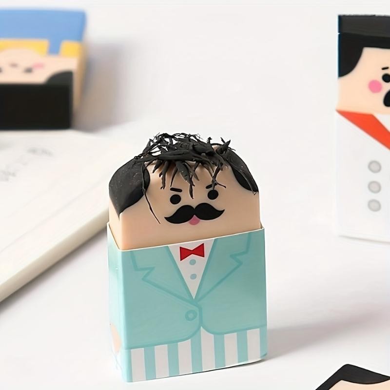 

1-Pack Novelty Bald Man Erasers Fun Quirky School Supplies Funny Cartoon Erasers Correction Tools