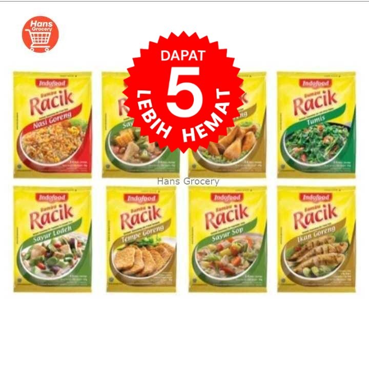 

Hans Indofood Bumbu Racik Serbaguna Siap Pakai Isi 5 Sachet