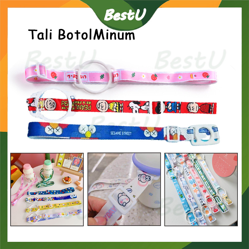 Tali Botol Minum Tali botol panjang motif kartun import/Tali Strap Botol Minum Tupperware Motif Lucu