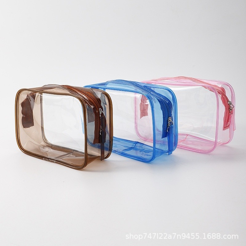Tas Kosmetik Transparant / Pouch Travel Make Up / Bag Organizer / Dompet Kosmetik Waterproof / Pouch
