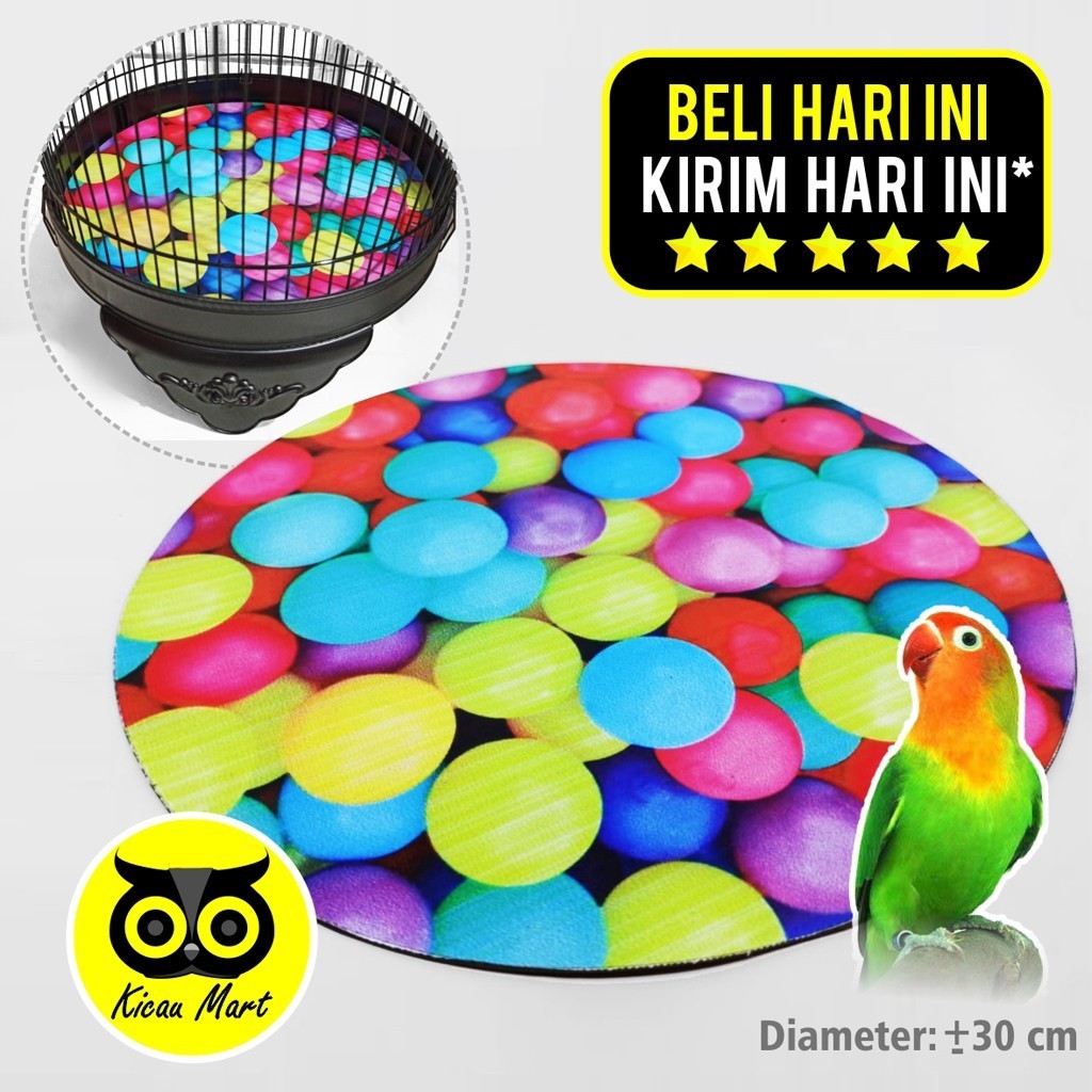 KARPET SANGKAR BURUNG LOVEBIRD ALAS KANDANG LOVE BIRD LB MOTIF BOLA 3 DIMENSI 3D LANTAI DASAR KRBLB