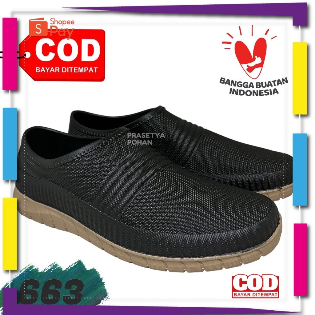 UKURAN SIZE 37 38 39 40 41 42 43 44 45 / Sepatu Karet Pria Hitam - Sepatu Kerja Pria Tahan Air - Sep