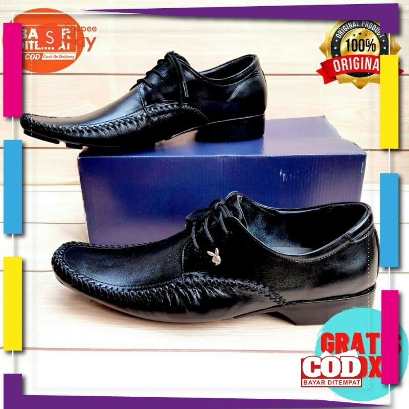 UKURAN SIZE 37 38 39 40 41 42 43 44 45 / SEPATU PANTOFEL PRIA BAHAN 100% KULIT ASLI PREMIUM PANTOFEL