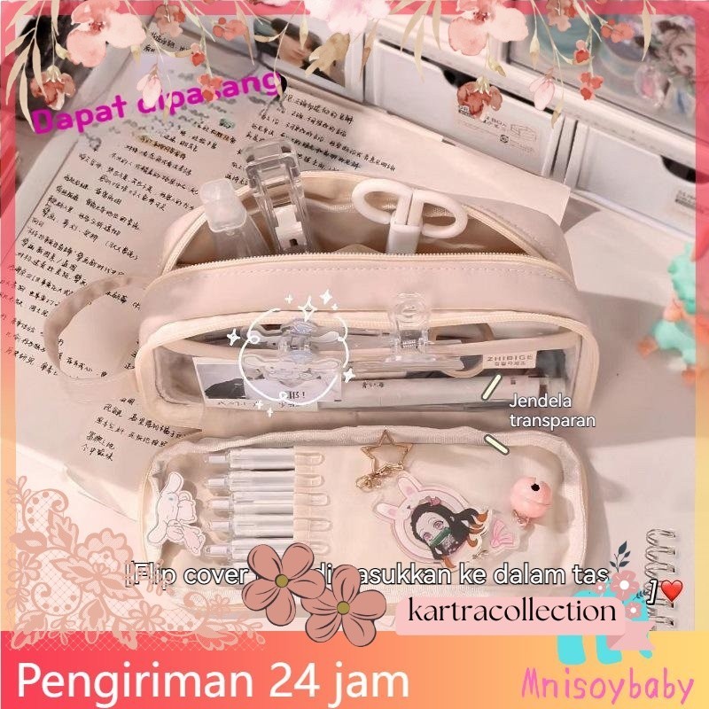 

Kotak Pencil Dengan Kapasitas besar kotak pensil flip-top pensil tas kotak penyimpanan tas kotak penyimpanan alat tulis siswa perempuan perlengkapan alat tulis kantor KTC