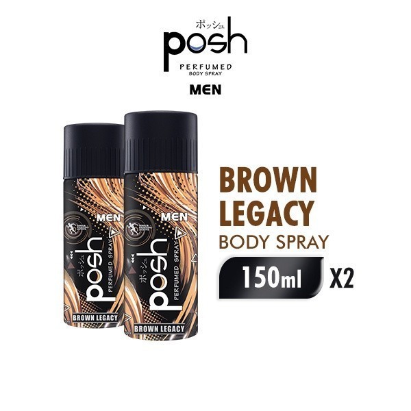 Posh Spray Cologne Men Brown Legacy Botol 150 ml x2