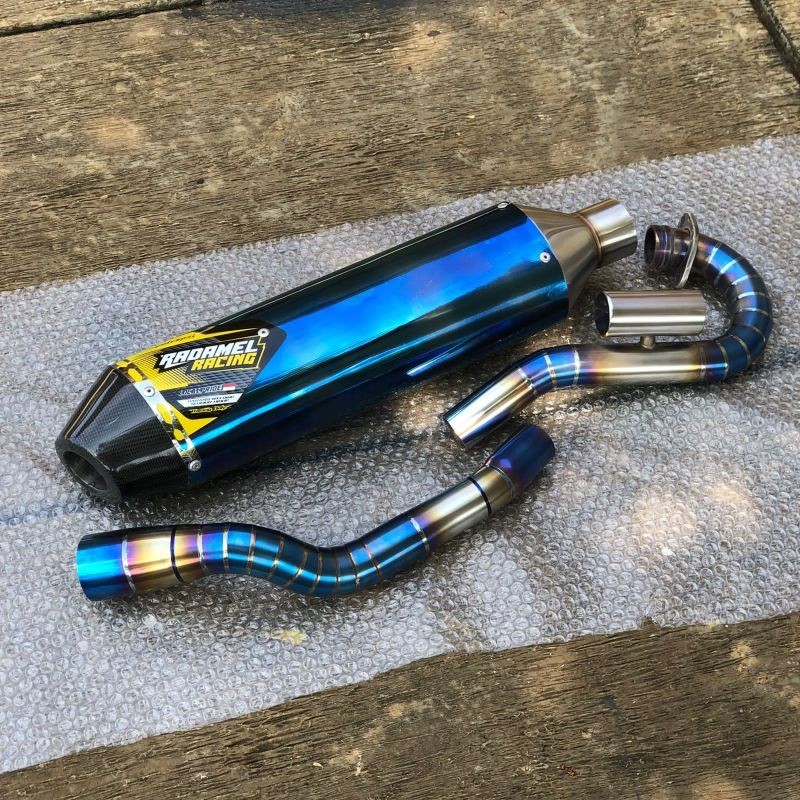 KNALPOT F4 ALA-ALA TITANIUM KLX CRF WR KLX 230 KLX 250 RADAMEL RACING KNALPOT CEPAT