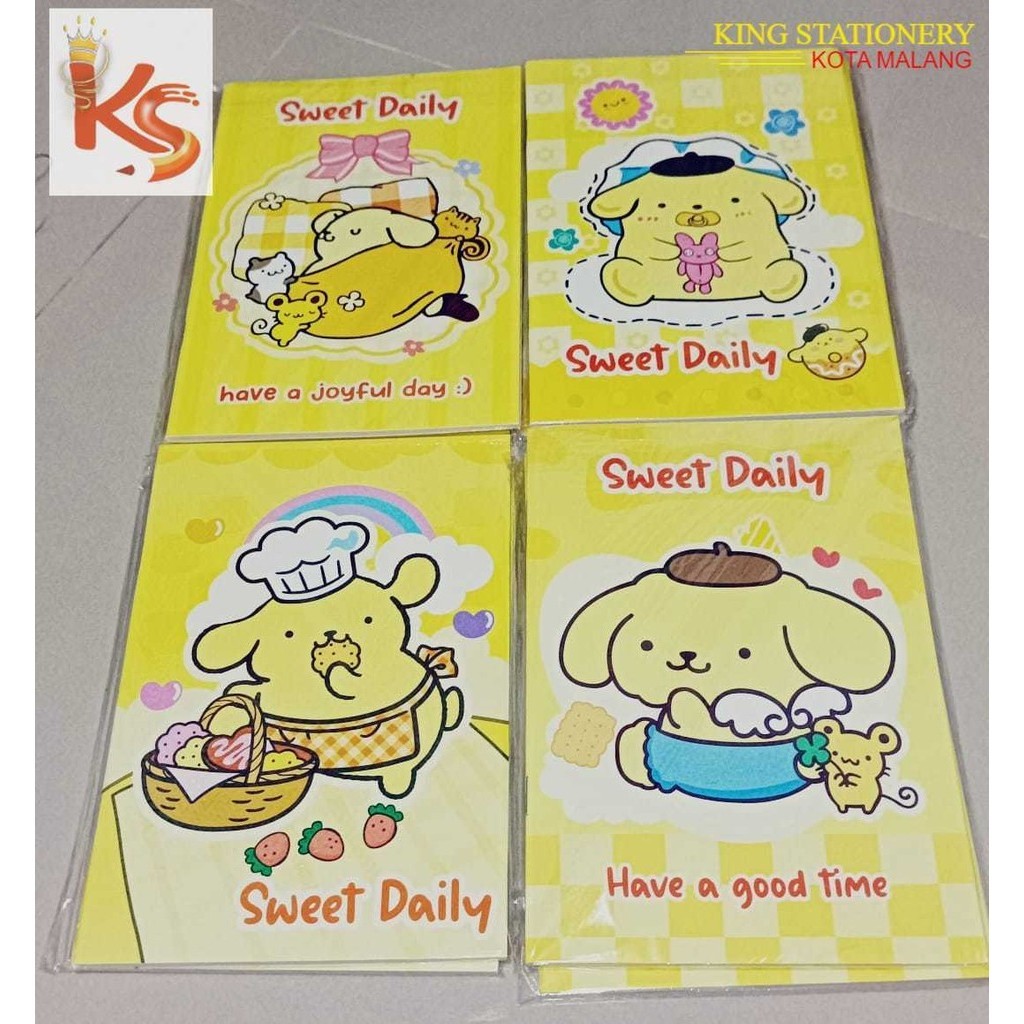 

(KS) Ecer Buku Tulis / Notebook Cute Pompurin Bear Molang isi 30 lembar ukuran 19x13cm
