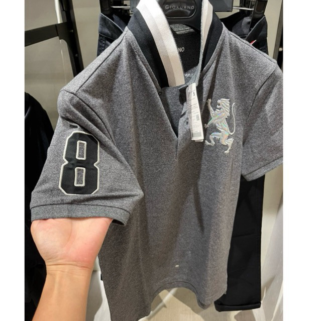 GIORDANO NEW UNISSEX (men’s/women) 3D LION HOLOGRAM POLO, Kaos Polo Giordano Pria original