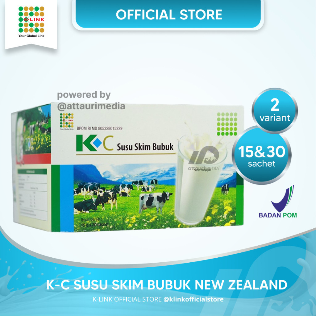 

K-C Susu Skim Bubuk (1 Box isi 15 & 30 Sachet) Susu Skim K-Link Original Skim Milk Powder New Zealand Untuk kekebalan Tubuh Memelihara Kesehatan Tubuh