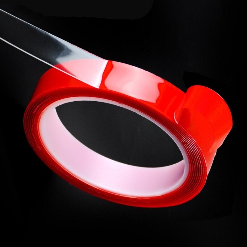 

Double Tape Doubel Bening Clear PERMANEN AKRILIK Acrylic Transparent Sticker Perekat Merah Kuat 3Meter