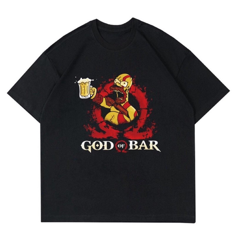 KAOS BAJU THE SIMPSONS - GOD OF BAR | T-SHIRT THE SIMPSONS OVERSIZE | BAJU ANIMASI THE SIMPSONS HITA