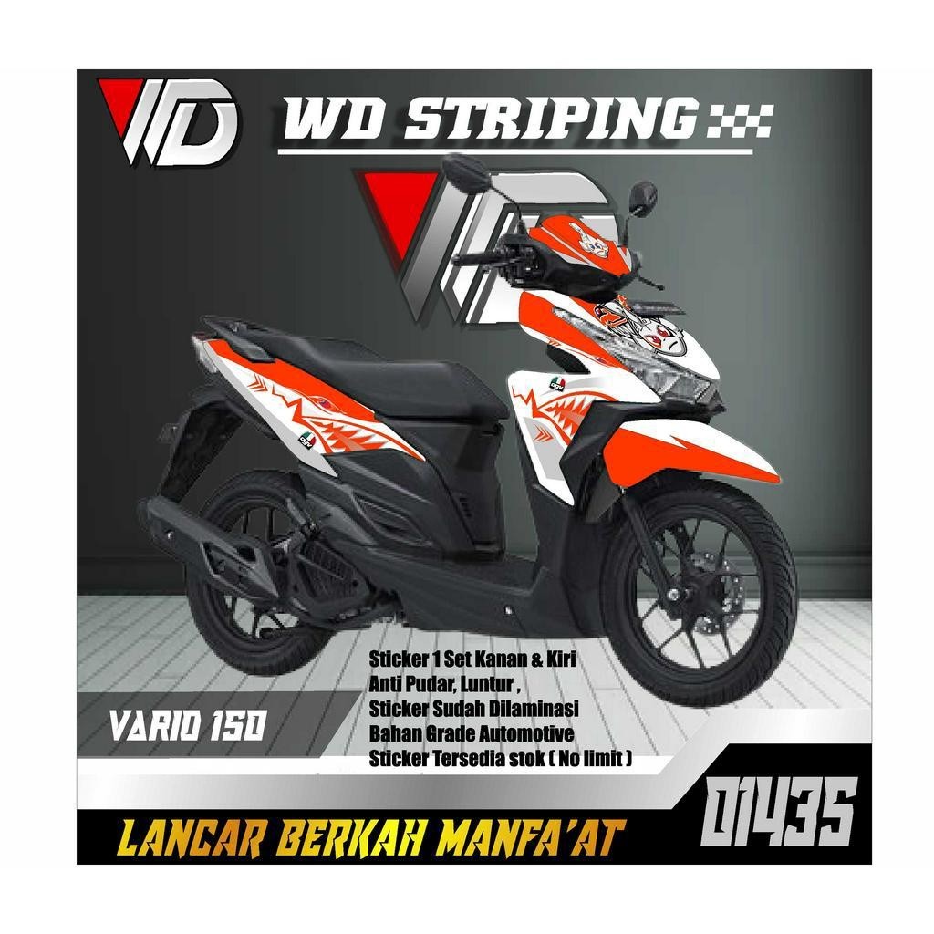 01435 STICKER STRIPING SEPEDA MOTOR HONDA VARIO 125 LED