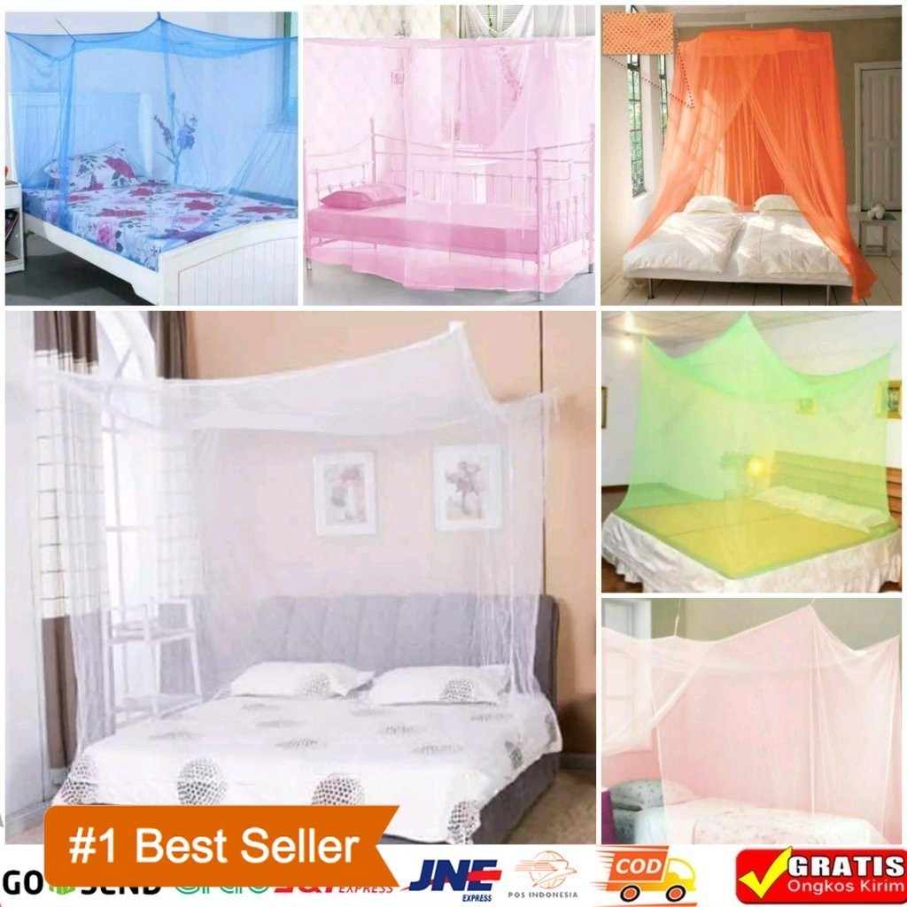 AEA  Kelambu 4 sudut kelambu gantung kotak ukuran besar kelambu polos kelambu nyamuk tirai