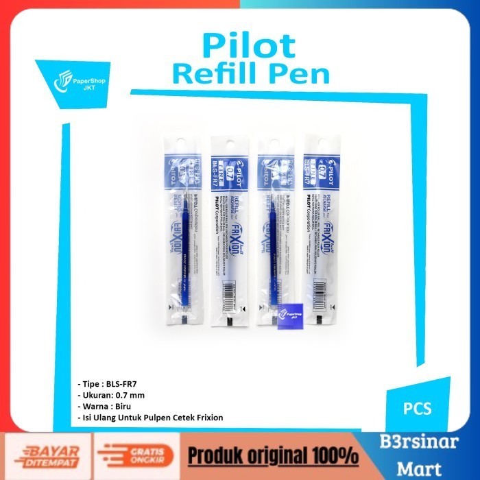 

[BAYAR DI TEMPAT] PROMO GROSIR!!! Refill Isi Pulpen Frixion Pilot 0.7 BIRU COD