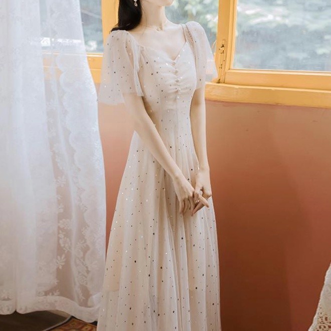 long dress satin/dress brukat pendek/long dress brukat/maxi dress brukat/dress brukat putih/dress re