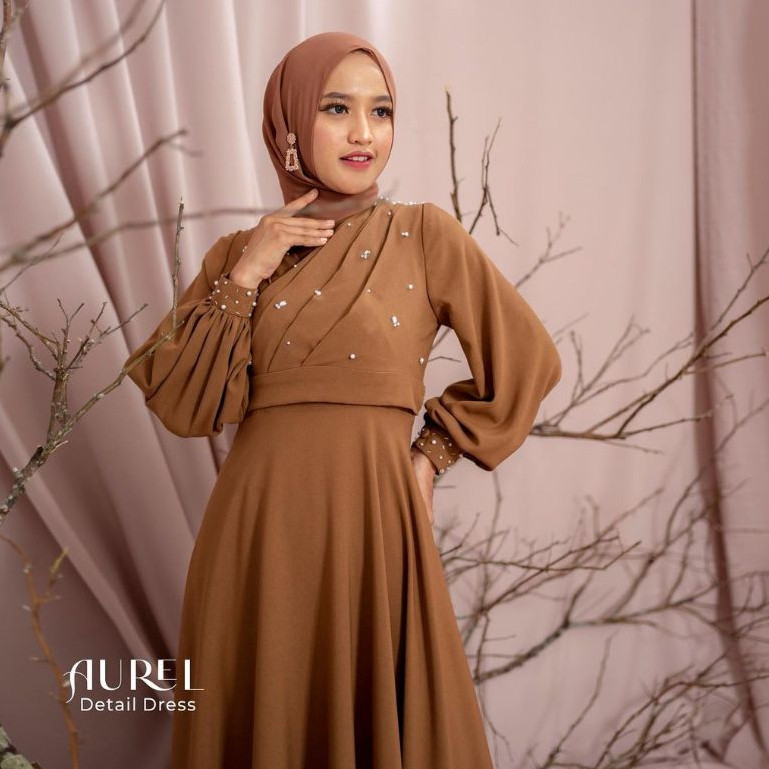 dresss terbaru cocok untuk kondangan,wisuda,lamaran LYF OFFICIAL - AUREL DRESS READY STOK - A LINE -
