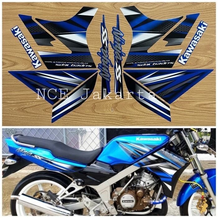 STIKER STRIPING MOTOR NINJA SS 2013 BIRU