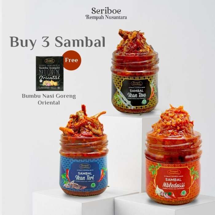 

[Bumbu Instan Siap Pakai] Beli 3 Sambal Free 1 Bumbu Nasi Goreng Oriental