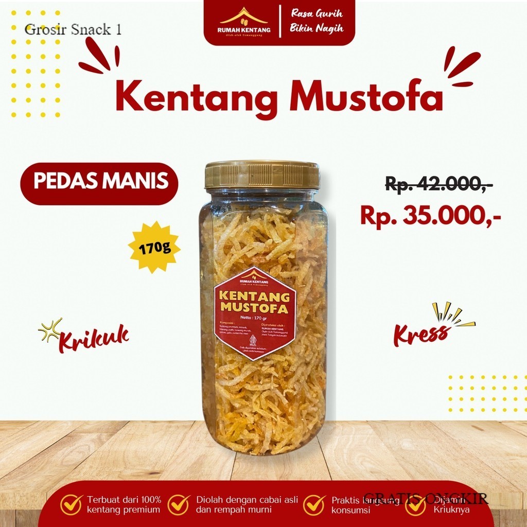 

Toples 700 ml MOUSTOFA (KENTANG GORENG) 200 gram