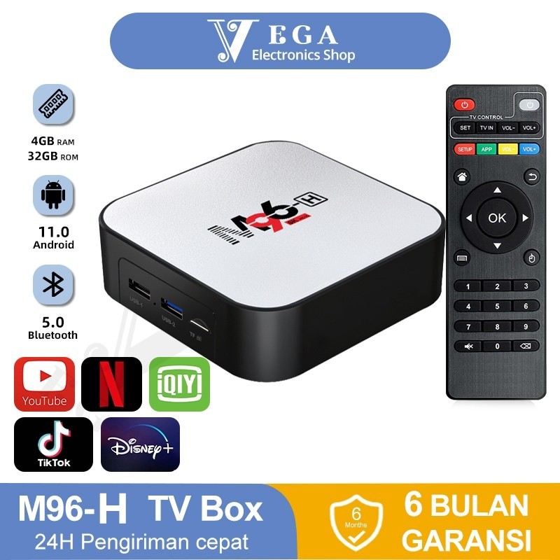 Android Tv Box  M96-H   Ram 4GB Rom 32GB 5G WIFI Murah Tv Box Android  Support COD Tv Receiver