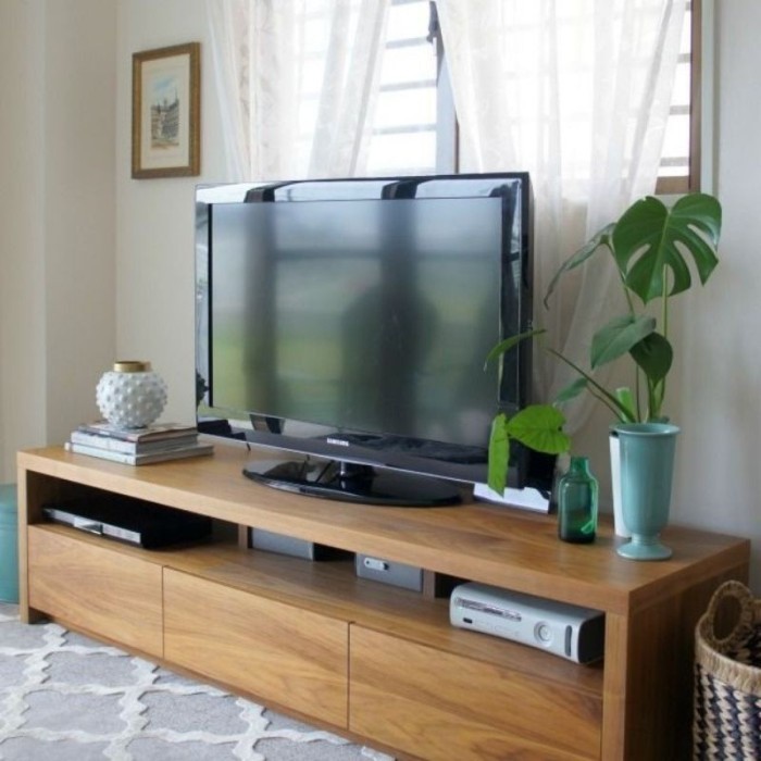 Bufet Tv jati minimalis modern. Meja TV modern jati Perhutani