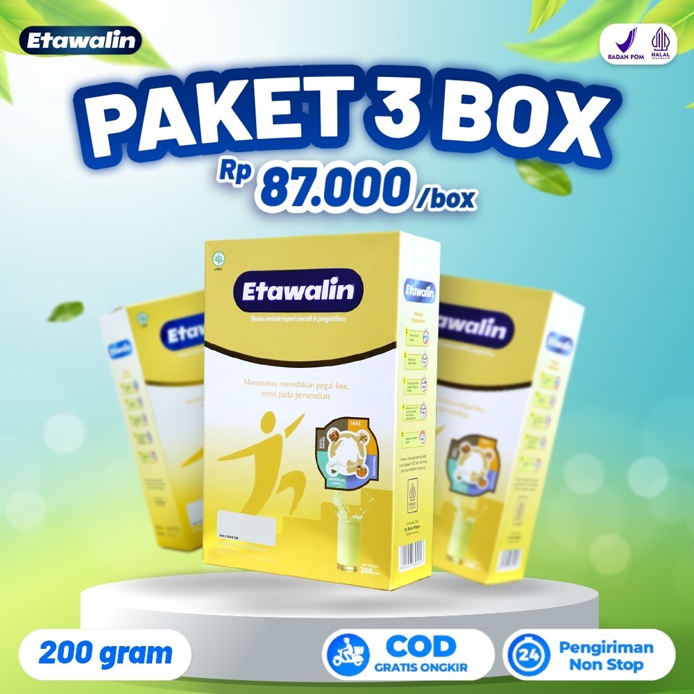 

Etawalin 3 Box - Susu Kambing Etawalin Asli Original Atasi Nyeri Sendi dan Tulang 200 gram
