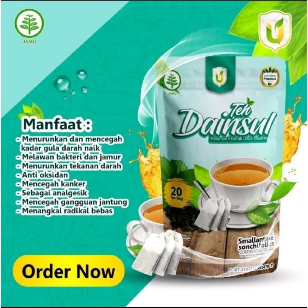 

Teh daun insulin minuman ekstrak 100% daun insulin herbal diabetes isi 20bag
