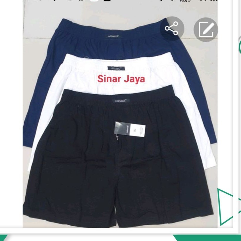 CELANA BOXER PRIA ,BAHAN KATUN Combed  100% Z3000s , Kancing Variasi M-XXXL