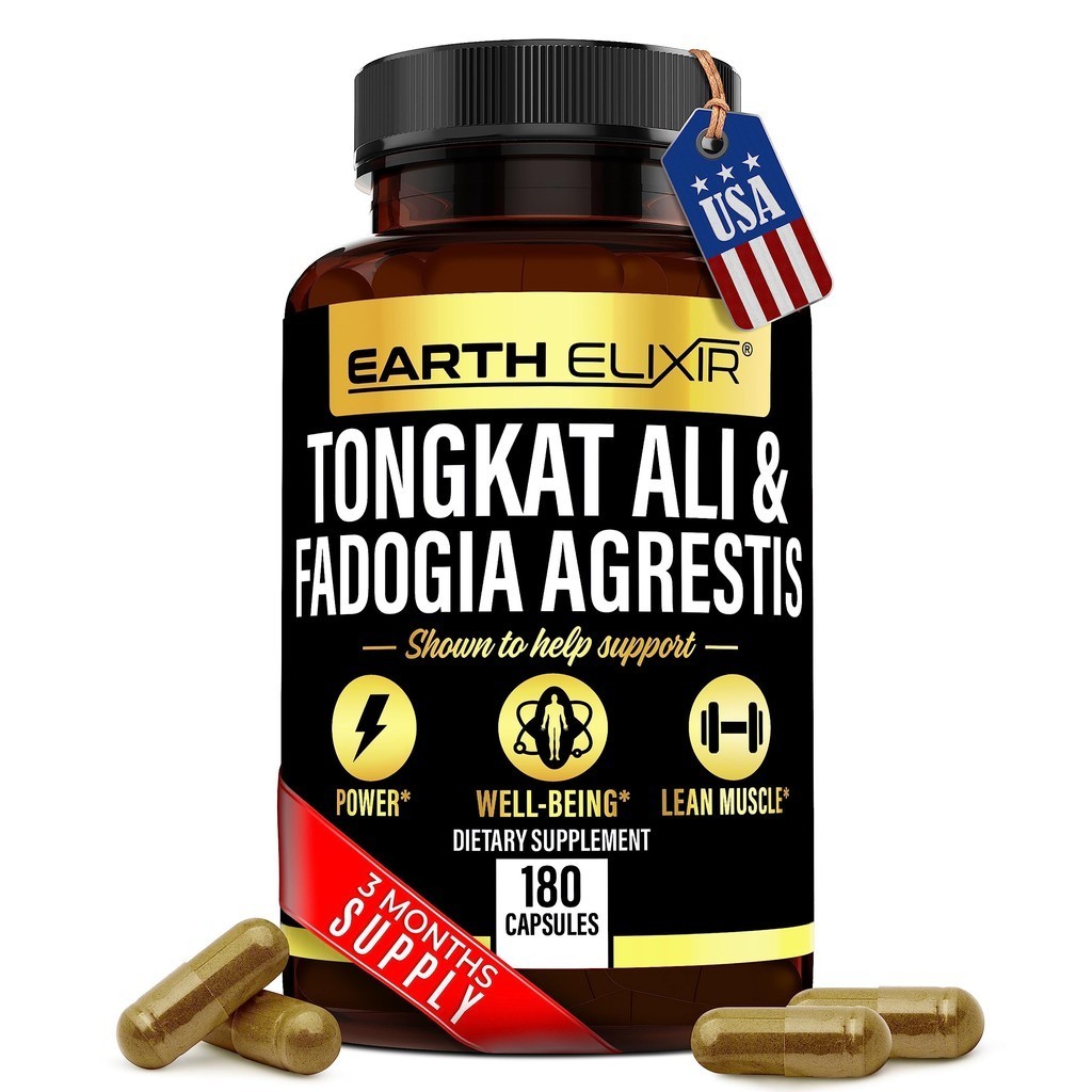 Earth Elixir Fadogia Agrestis 600mg and Tongkat Ali 500mg Supplements