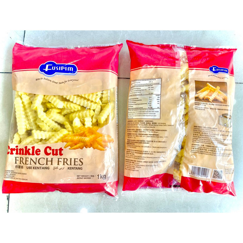 

French Fries Crinkle Cut Kentang Frozen Fusipim 1kg