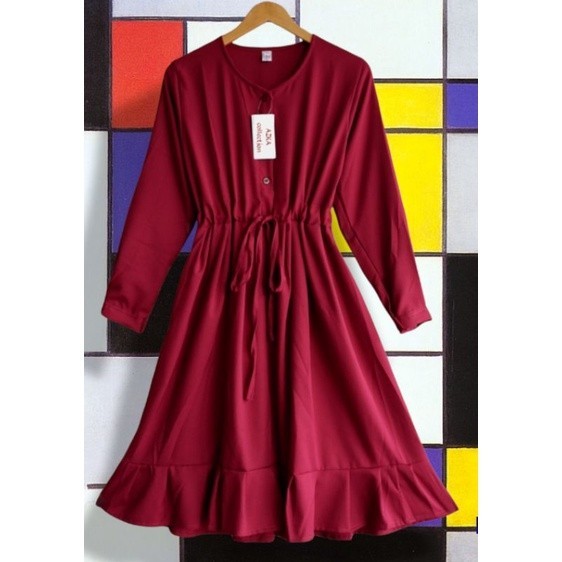 Baju Long Dress Tunik Wanita Remaja Muslim Polos Premium Terbaru Kekinian 2021 By Azka/ GAMIS MODEL 