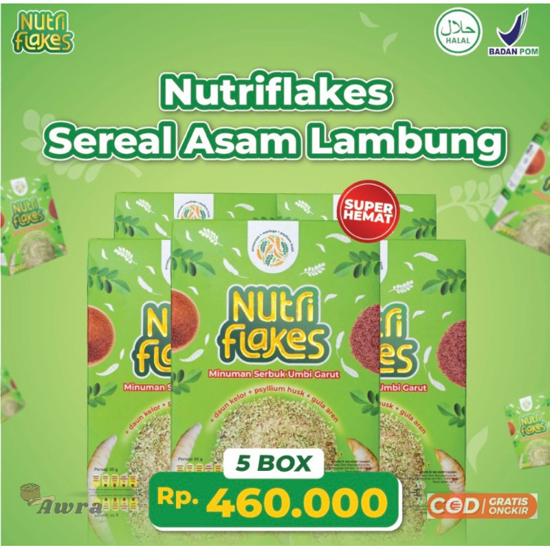 

Paket Sehat 5 Box Nutriflakes Bebas Asam Lambung