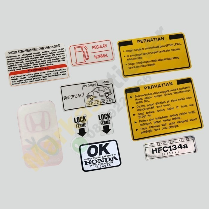 Honda CRV Gen 2 IDM Stiker  Variasi Sticker Peringatan Detail  Warning Set Emblem Mobil Decal Set Wr
