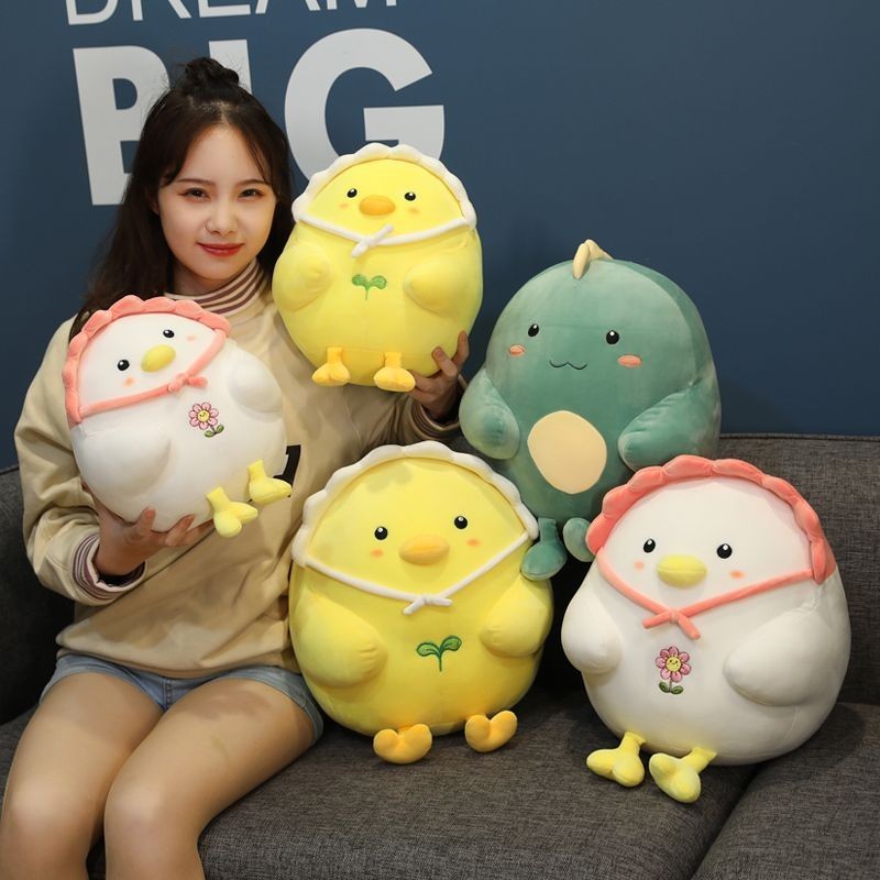 Boneka Ayam Kuning Boneka Dinosaurus Ragdoll Di Tempat Tidur Sekolah Anak Perempuan Mainan Lucu Mewa